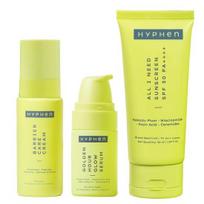 Hyphen Kasdienė veido priežiūros rutina mišriai ir riebiai odai | 3 žingsnių veido priežiūros rinkinys: veido serumas, veido kremas ir apsauginis kremas nuo saulės SPF 50 white