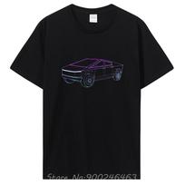 Oversized Tshirt Unisex O-Neck Tshirt Elon Musk, Colorful T-Teslas Line Art Pro EV Graphic T Shirt Men Tees S