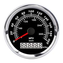 85 mm valties spidometras su žingsninio variklio 7 spalvų apšvietimu, raudonu rodykle, 200 MPH, atsparus vandeniui greičio matuoklis jachtai, RV, sunkvežimiui