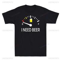 Fun Drinking I Need A Beer Meter Printed Tshirt Vintage Novelty Design Top for Mens and Womens Clothing Oneck Shortsleev S