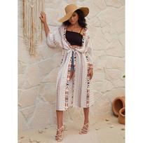 European Beach Cover-Up Kimono Cardigan Sun Protection Dress One Size