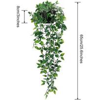 Aukštos kokybės dirbtinis kabantis augalas, kurį galima derinti su vazonais, tinkantis namų svetainei, biurui, vonios kambariui, lentynos dekoravimui 1pc black