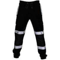 Work trousers safety high visibility elastic waist adults L juoda