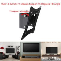 1 Set 14-27Inch TV Mounts LCD LED Monitor Wall Mount Bracket Fixed Flat Panel TV Frame Support 15 Degrees Tilt Angle W/Screw