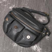 Leather Retro Men'S Fanny Pack First Layer Cowhide Shoulder Messenger Bag Personalized Locomotive Bag Multi-Function juoda