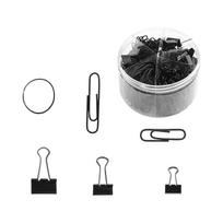 240pcs Office Binder Clips Paper Clips Rubber Bands Assorted Sizes for Document Organization and Office Supplies Storage in Clear Container One Size juoda