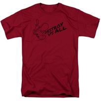 Grim Adventures of Billy  Mandy Destroy Us All T Shirt Mens Licensed Cardinal XXL