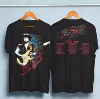 Vaughan Ray Stevie 1990 Tour Step Vintage T-Shirt Black Size Unisex Concert fans M