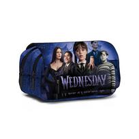 Wednesday Addams Character Pencil Box With Magic Tape Closure For Kids And Teens raudona