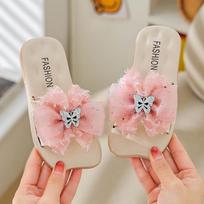 Children's Shoes, Girls' Shoes, Anti-slip Soft-soled Beach Flip-flops 24-25 rožinė