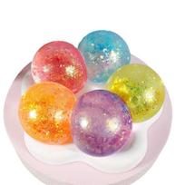 Fidget Toys for Kids - Slow Rise Glitter Gel Stress Balls for Adults Pack of 5, Malt Sugar Stress Balls Sensory Squishy Squeeze Balls for Anxiety Reli
