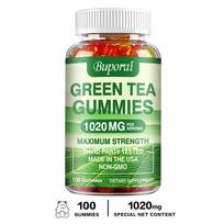 Buporai Green Tea Gummies, containing Garcinia Cambogia and Coffee Bean Extract, 1020 mg per serving, suitable for adults. 100*1