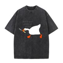 Men Untitled Goose Game Graphic T-Shirt Peace Was Never An Option Printed Short Sleeve Tee Tops for Unisex S