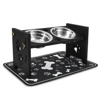 Elevated Dog Feeder Bowls Adjustable Raised Stand with Double Stainless Steel Food Water Bowls Small Medium Large Dogs juoda