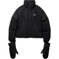 Li Ning Down Jackets Women's Caviar Black Stand Collar Moderate Down Jacket AYMV480-4 M