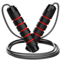1pcs The  Jump Rope Steel Wire Skipping Exercise Adjustable Jumping Fitness Workout Training Home Sport Equipment Tangle-free raudona