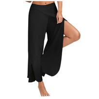 Moteriškos elastinės juosmens vienspalvės laisvalaikio kelnės Slim Fit sportinės moteriškos kelnės L juoda