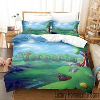 3D Print Terraria Bedding Set Boys Girls Twin Queen King Size Duvet Cover Pillowcase Bed boys Adult Home Textileextile EU Single 135x200cm