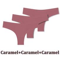 3PCS Seamless Maillard Panties Ultra-thin Brazilian panties Women Ice Silk Underwear Sexy Panty Low Waist G-string Female Solid S&3pcs
