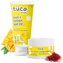 Tuco® Vaikų apsauginis kremas nuo saulės (100 ml) & Apsauginis kremas nuo saulės (50gm)| Saugus vaikams ir kūdikiams | UVA/UVB PA++++ | Amžius 2-5, 5-10, 10-15 | 150 g |