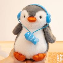Muzikiniai pingvinų pliušiniai žaislai vaikams Kimšti žaislai Pingvinas su ausinėmis Kūdikio lėlė Vaikų žaislas Gimtadienio dovana Vaikams Mergaitėms 25cm