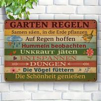 1pc German Vintage Metal Sign, Garden Rules Sow Seeds, Plant in The Ground, Wall Art Decoration for Home Farmhouse Garden, Gift gryna
