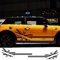 2 vnt Automobilių lipdukų vėliavėlės stiliaus šoninių juostelių lipdukai, skirti Mini Cooper R56 R57 R58 R50 R52 R53 R59 R61 R60 F60 F55 F56 F54 Glossy Red