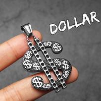Dollar Symbol Men Necklaces with Pendant Stainless Steel Jewelry for Male Women Trendy Punk Hip Hop Accessories Gifts