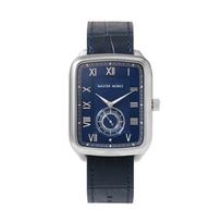 MASTER WORKS Kvadratas Pagamintas iš kvarco odos Kvadratas Tamsiai mėlynas MW10SN-GCBLG8 Vyriškas laikrodis, Japonija, Mechanizmas, 33mm, Apyrankė, Forma, mėlyna