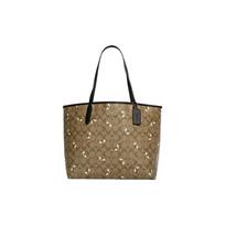 Coach City 34 Classic Monogram Print Canvas And Leather Tote Bag Women Tote Bags Khaki Beige C8590-IME7V Basic Set (Bag+Dust Bag) gray