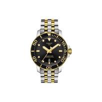 Tissot Seastar Serija Automatinis Mechaninis Ciferblatas Kalendorius 300 Metrų Vandeniui Atsparus Nardymo Laikrodis Vyriški Laikrodžiai Juodas Nerūdijančio Plieno T120.407.22.051.00 Black Gold Watch Case