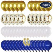 Midnight Blue & Navy Birthday Balloon Set - Glitter Balloons for Wedding & Party Decorations