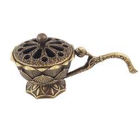 Metalinis lotoso smilkalų degiklio dubuo, smilkalų laikiklis su rankena, joga, meditacija, namų dekoras, senovinio stiliaus lydinio smilkalų degiklis