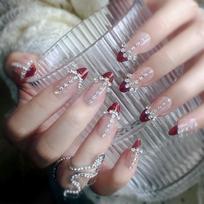Handmade Nail Art Wearing Nail Finished Fujia Qianjin Nail Patch Finished Flash Diamond Nail Art False Nail Patch U58