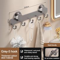 Metal Bathroom Towel Holder Suction Cup Simply Storage Clothes Hanger Hook Convenient Single Row Coat Rack
