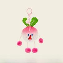 Jinnew Screaming Vegetables Plush Keychain With Pulltab Stress Reliever For Bag And Keys  ink Radish