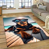 Cute Dog Cartoon Area Rug – Samoyed Chihuahua Pomeranian Husky Print Floor Mat | Non-Slip for Living Room Bedroom Home Decor 60x90cm(23x35in)