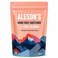 Aleson’s Monk Fruit Powder Sweetener | 400g| Natural Sugar Replacer | Zero Calories | Diabetic & Keto Friendly | 1:1 sugar replacer for Tea, coffee