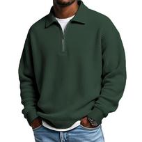 Hoodie Men Long Sleeve Pullover Zip Up Collar Mens Sweatshirt Comfortable Top Men Sweatshirt for Men L armijos žalia spalva