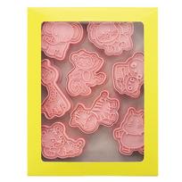 8PCS Food Grade Biscuit Mold Animal Shape Animal Cookie Cutter  Christmas Birthday Party rožinė