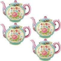 4/6 Pieces of Flower Teapot Balloons, Flower Teapot Aluminum Foil Balloons, Suitable for Birthday Parties, Friend Gatherings, Afternoon Tea, Other