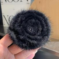 Fashion Clothes Accessories Scarf Decorative Real Mink Fur Brooch High-end Elegant Flower Brooch Sweater Pin juoda