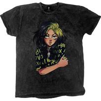 Men's Billie Eilish Anime Billie (Dip-Dye) Tie Dye T-shirt Large Black M