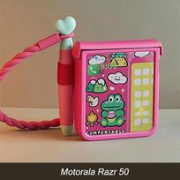 for Motorola Razr 50 case with stylus cute flip phone cases for moto razr 2024 phone cases women kawaii cover with silicone hand strap For Motorola Razr 50