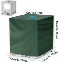 420D Oxford Fabric IBC Tote Cover 1000L Waterproof Sunproof Heavy Duty Tank Protector 120x100x116cm žalia