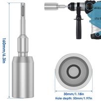 SDS-Plus Ground Rod Driver 30/45/65mm Drill Bit Driver Heavy Duty T Post Tool Forged Steel Durable Hammer