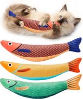Cat toy Saury fish, 3-piece set, catnip crinkle sound, soft and durable, interactive kitten kicker.