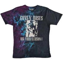 Guns N' Roses Unisex T-Shirt: Use Your Illusion Monochrome (Dye-Wash) (Medium) 2XL
