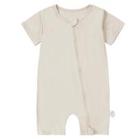 Baby Bamboo Fiber Romper Summer Newborn Onesie Breathable Soft Homewear Outfit 0-3M smėlis