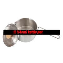 Outdoor Foldable Portable Camping Cookware Combination 304 Stainless Steel Pot Camping Water Pot Tea Pot 1L gray